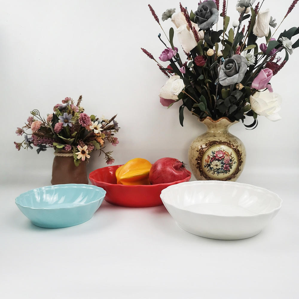 Popular round ceramic snack salad fruit bowl ceramic for hotel