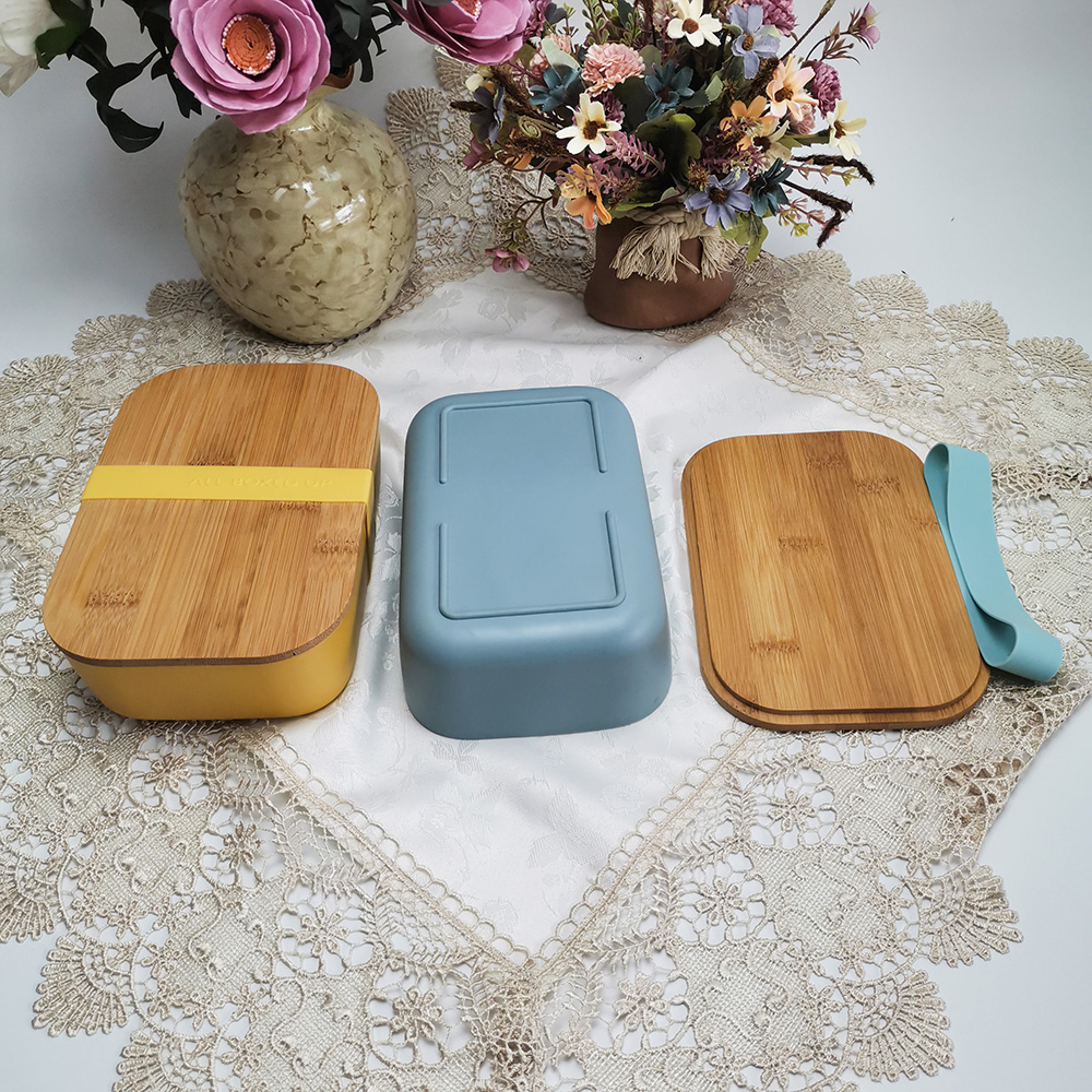 Portable Office Lunch Box Food Container With Stretch Fabric Band