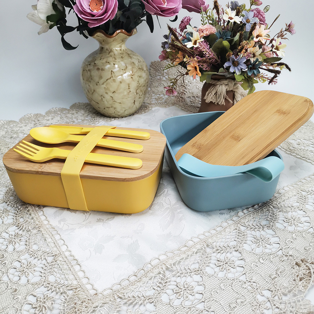 Portable Office Lunch Box Food Container With Stretch Fabric Band