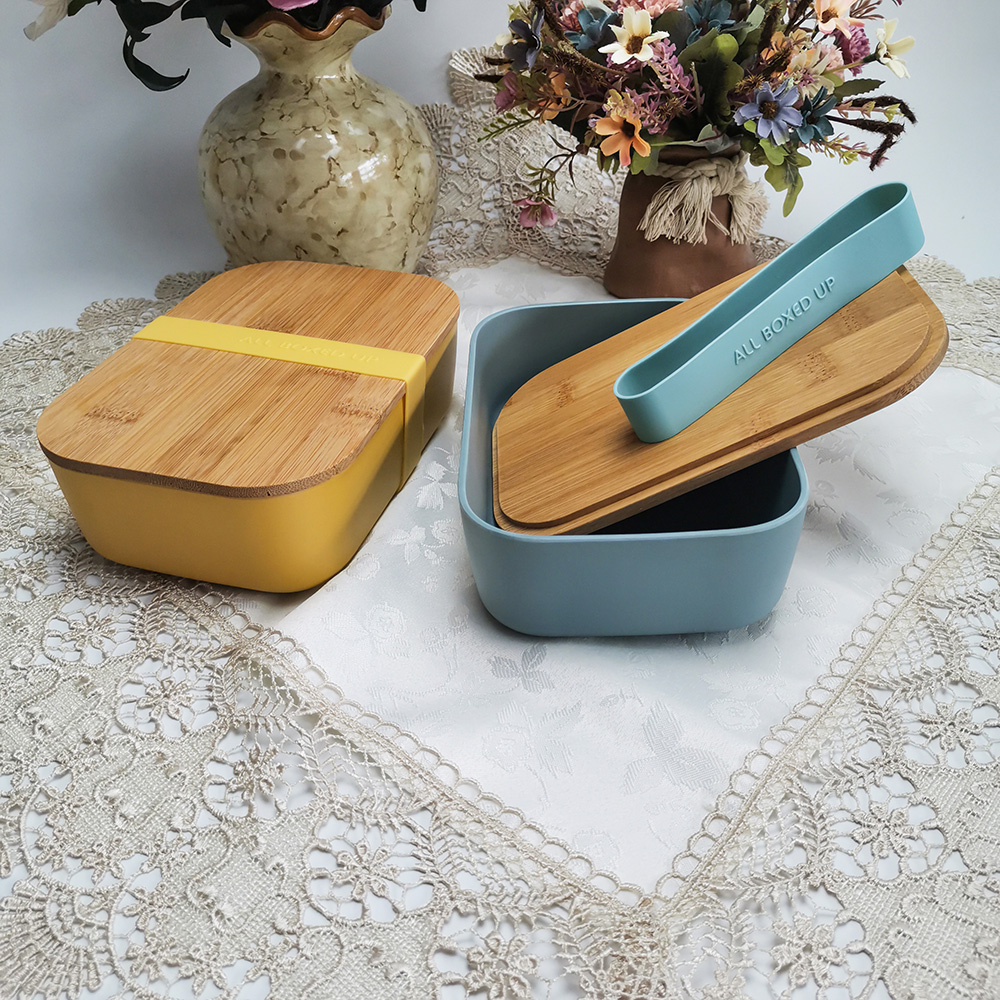 Portable Office Lunch Box Food Container With Stretch Fabric Band