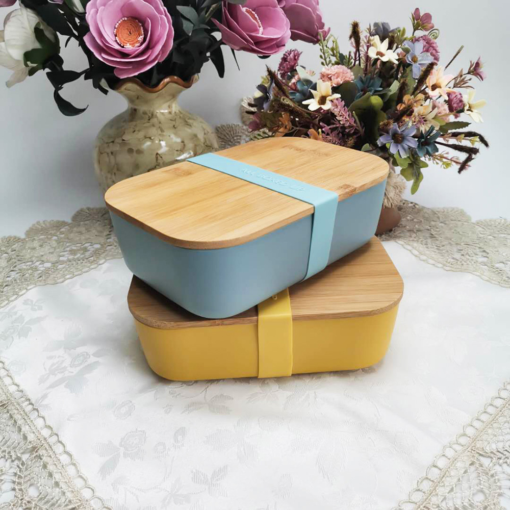 Portable Office Lunch Box Food Container With Stretch Fabric Band