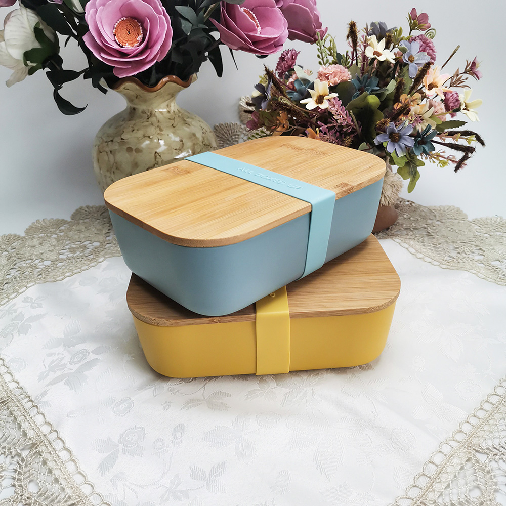 Portable Office Lunch Box Food Container With Stretch Fabric Band