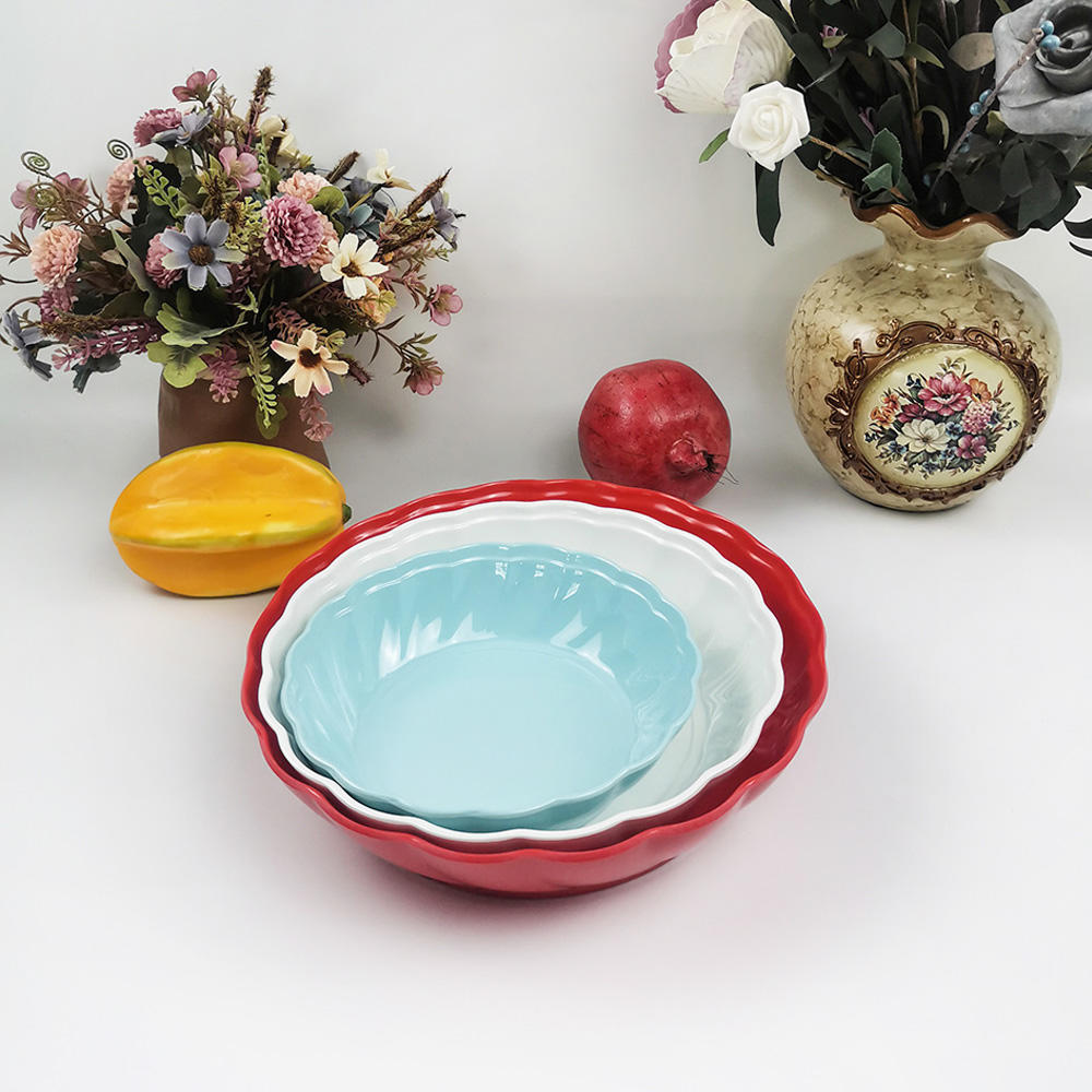 Popular round ceramic snack salad fruit bowl ceramic for hotel