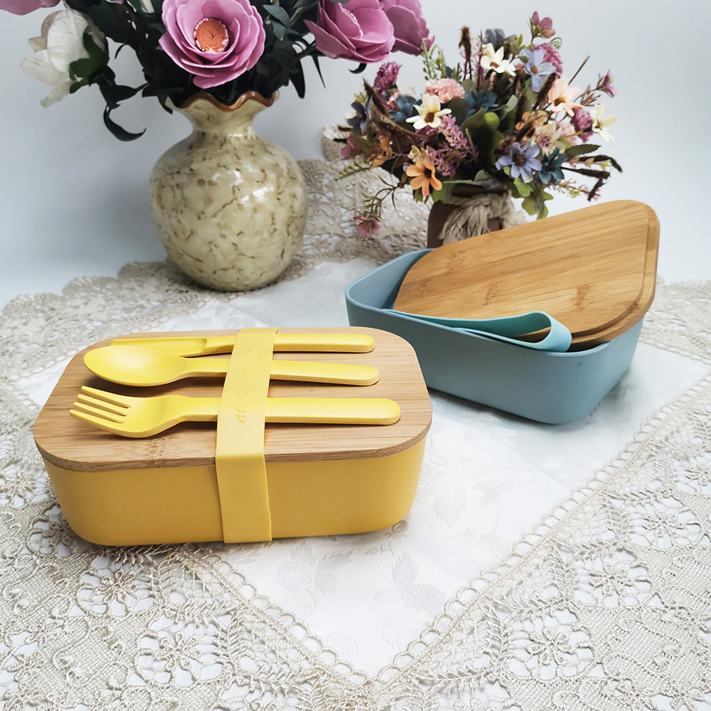 Portable Office Lunch Box Food Container With Stretch Fabric Band