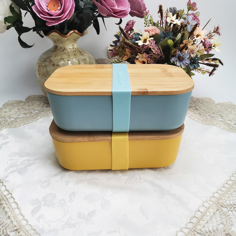 Portable Office Lunch Box Food Container With Stretch Fabric Band