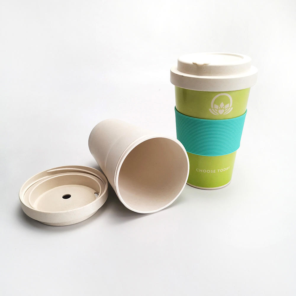 Low price 400ML reusable melamine free bamboo fibre coffee cup