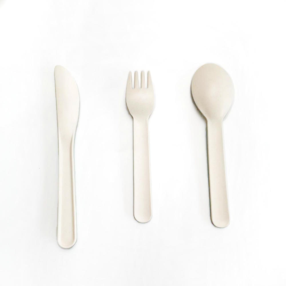 Custom Size Cheap Melamine Kitchen Ware Spoon and Fork Bamboo Fiber Cutlery