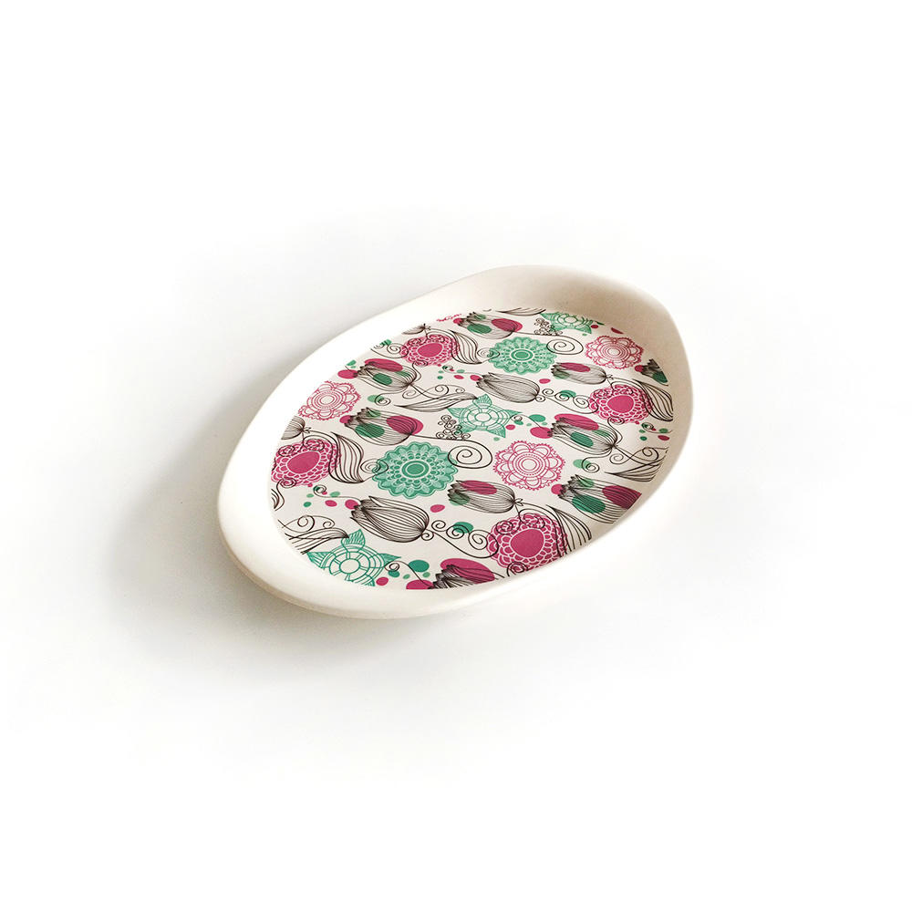 Custom ECO-Friendly Polychrome Portable Rectangle Food Serving Tray
