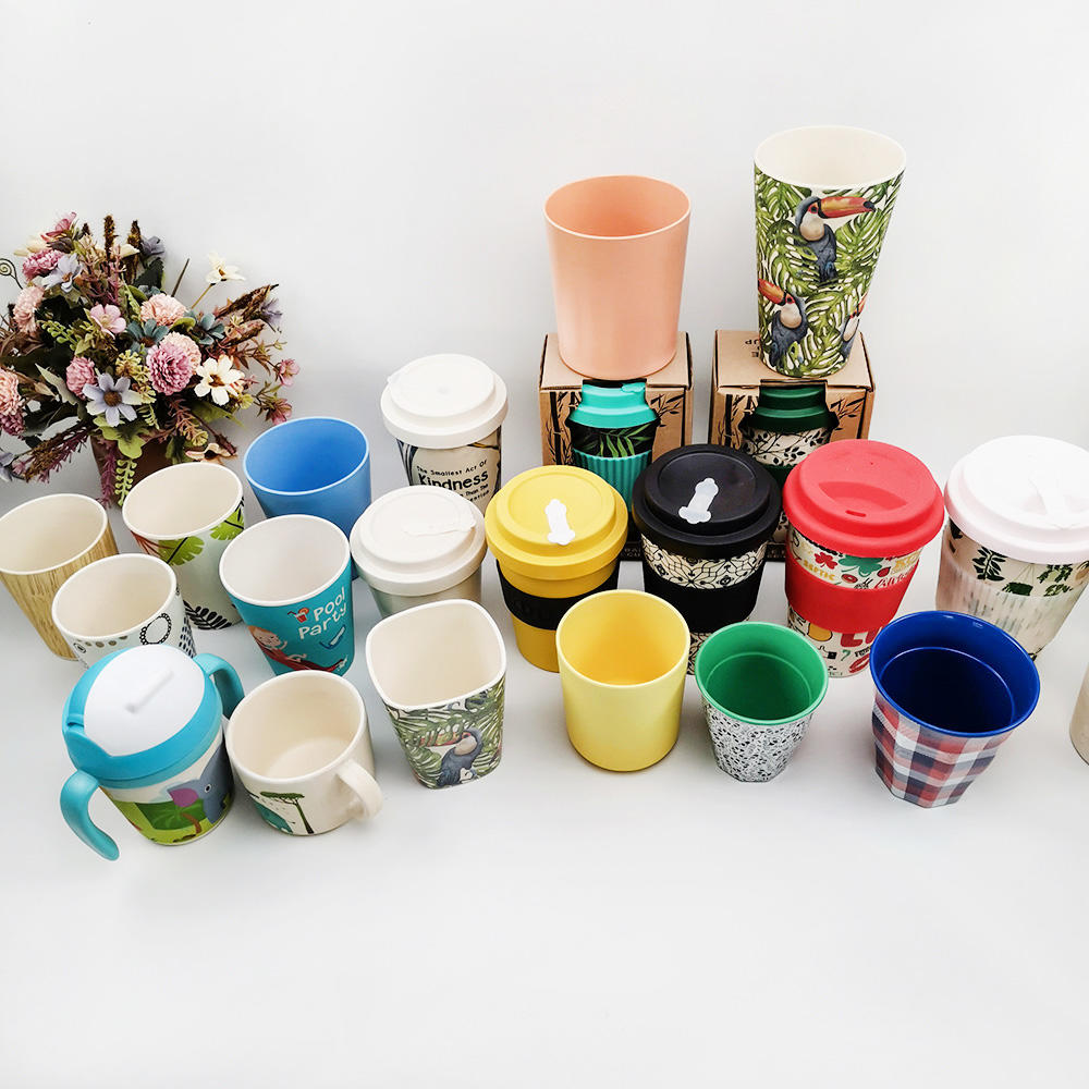 Colorful melamine cup imitation porcelain water cup coffee cup commercial anti-drop, sealing anti-hot coffee cup handy cup