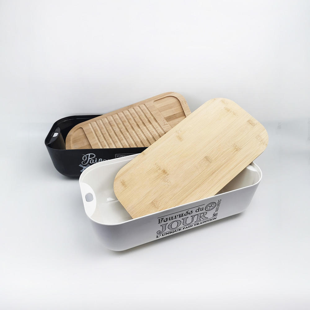 L888 5L Super capacity bamboo fiber bread box Bamboo lid box household kitchen breathable food preservation storage jar with cutting board storage box