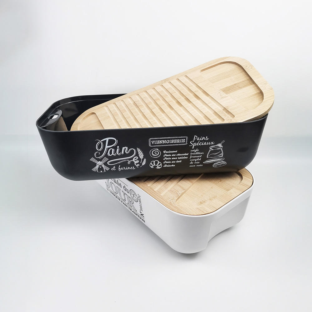 L888 5L Super capacity bamboo fiber bread box Bamboo lid box household kitchen breathable food preservation storage jar with cutting board storage box