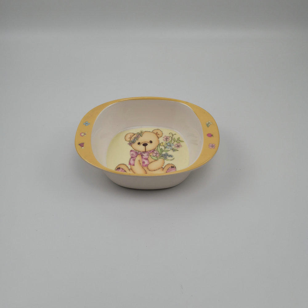 Children's binaural bowl, baby complementary food bowl, feeding bowl