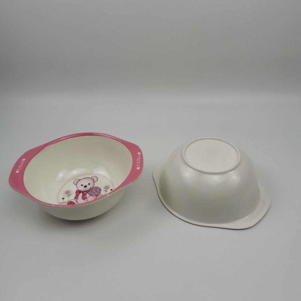 Children's binaural bowl, baby complementary food bowl, feeding bowl