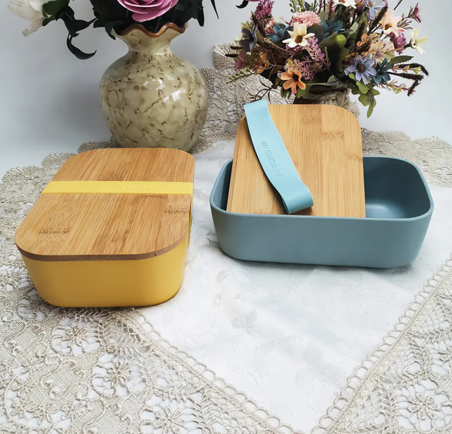 What are the key features and benefits of melamine bamboo lunch boxes?